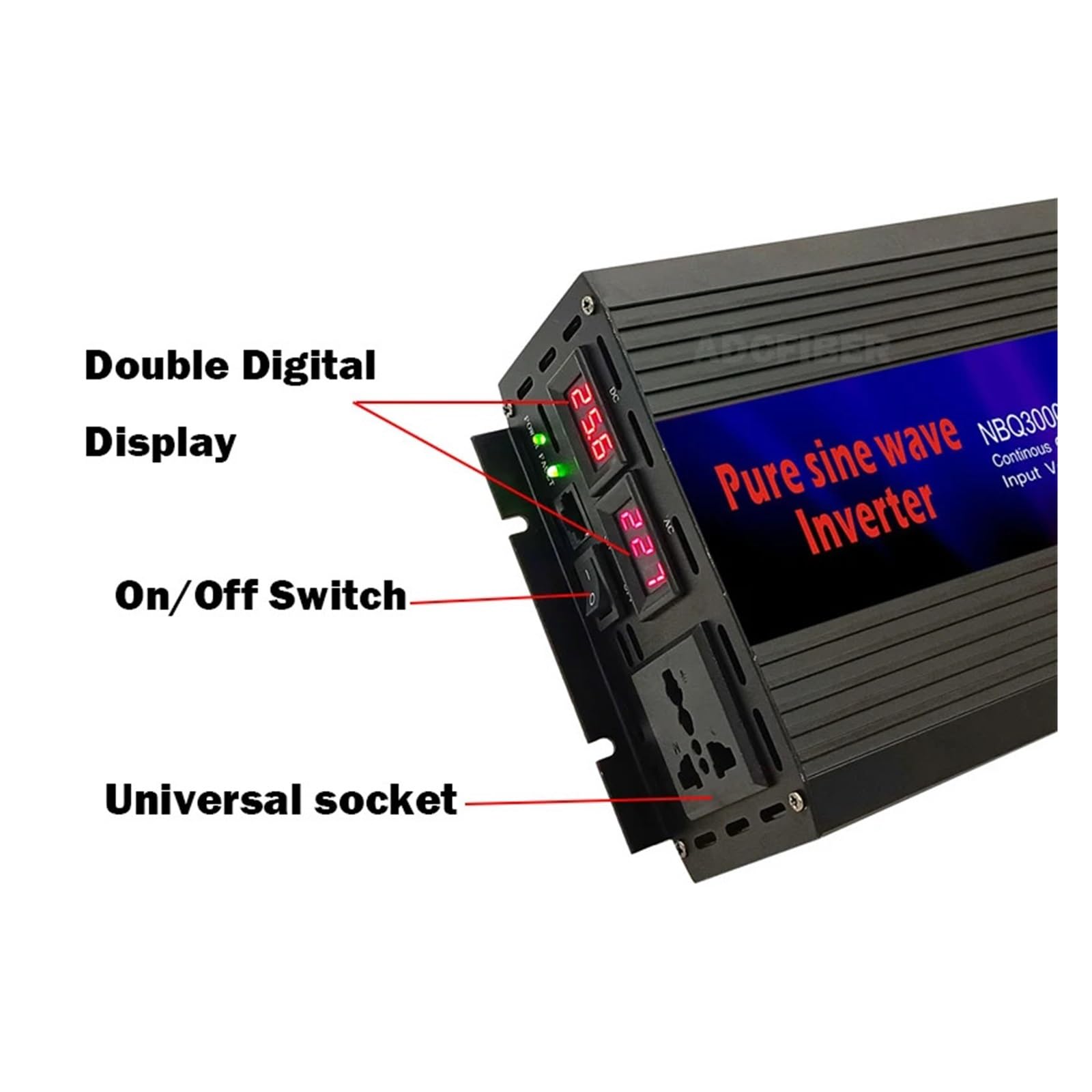 Inversor de Onda sinusoidal Pura 3000W 4000W DC 12V 24V 48V 60V a AC 220V 50HZ for el hogar RV(2600w,12V-220V(50HZ))