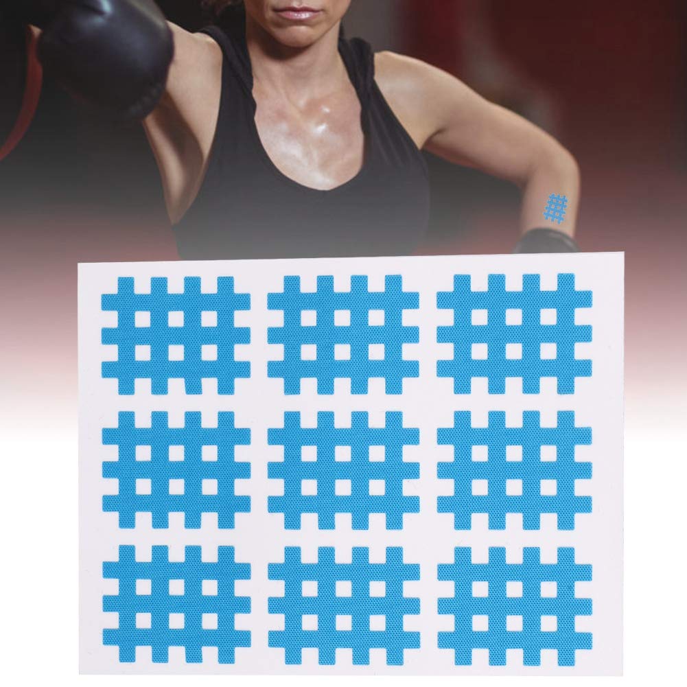 Gavigain 10PCS Kinesiology Recovery Tapes,Elastic Spiral Crosses Kinesiology Tape Physical Therapy Crosses Tapes 74x98mm (Blue)