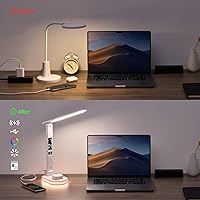 Vista 5 de LED Desk Lamp with 10W QI Wireless Charging, Flexo Table Lamp with 3 Colors and 5 Brightness Levels with Charging
