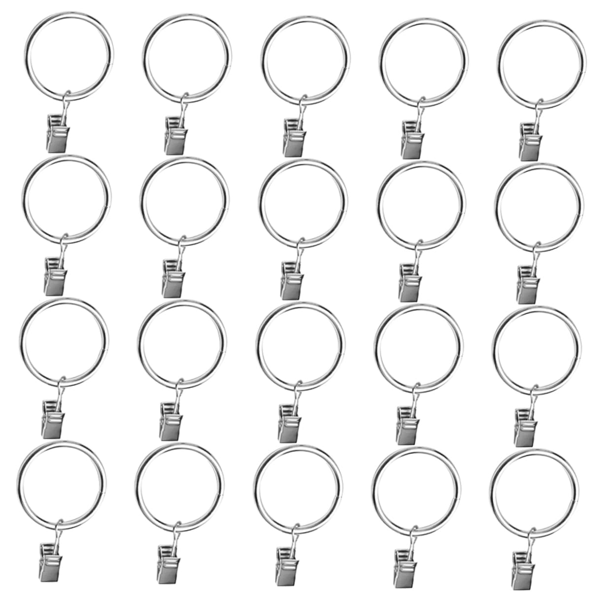QUMIIRITY 20Pcs Metal Drapery Rings Clips for Easy Hanging Versatile Curtain Clips for Home Decor Simple Installation for Curtains and More