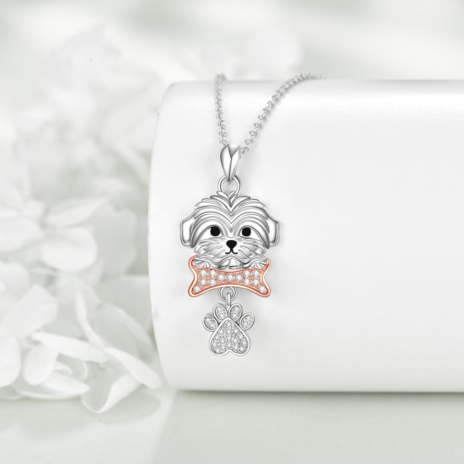 YAFEINI Maltese Dog Necklace for Women 925 Sterling Silver Maltese Dog Necklace Pendant Jewelry Birthday Gifts for Women - Image 4