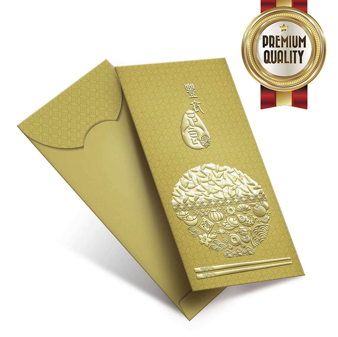 50 Pack - Trendy Chinese New Year Traditional Red Packet / Lai See / Hong Bao / Lucky Money / Red Envelope for Wedding Graduation Lunar New Year Spring Festival Birthday Baby Gift Pocket (RP-291)