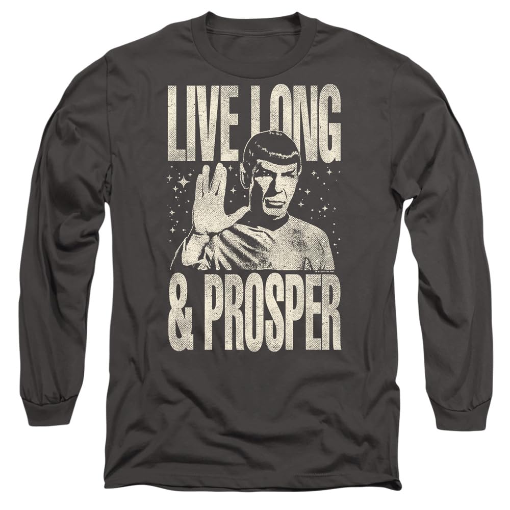 Star Trek Men's Grey Prosper Long Sleeve T-Shirt Charcoal in Size L, Sports Direct