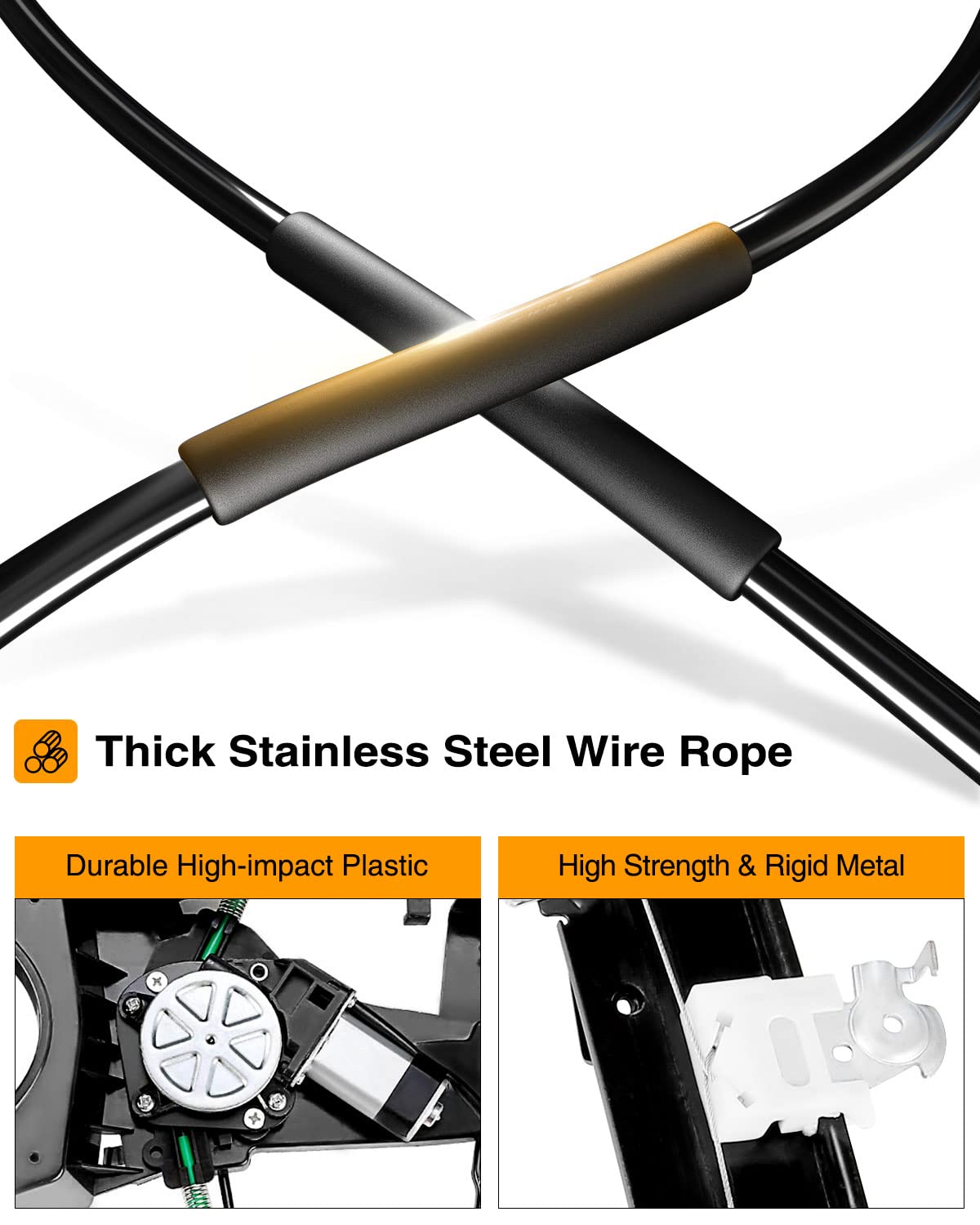 A-Premium Electric Power Window Regulator with Motor Compatible with Ford Expedition Lincoln Navigator 2003-2006 Sport Utility Front Right Passenger Side