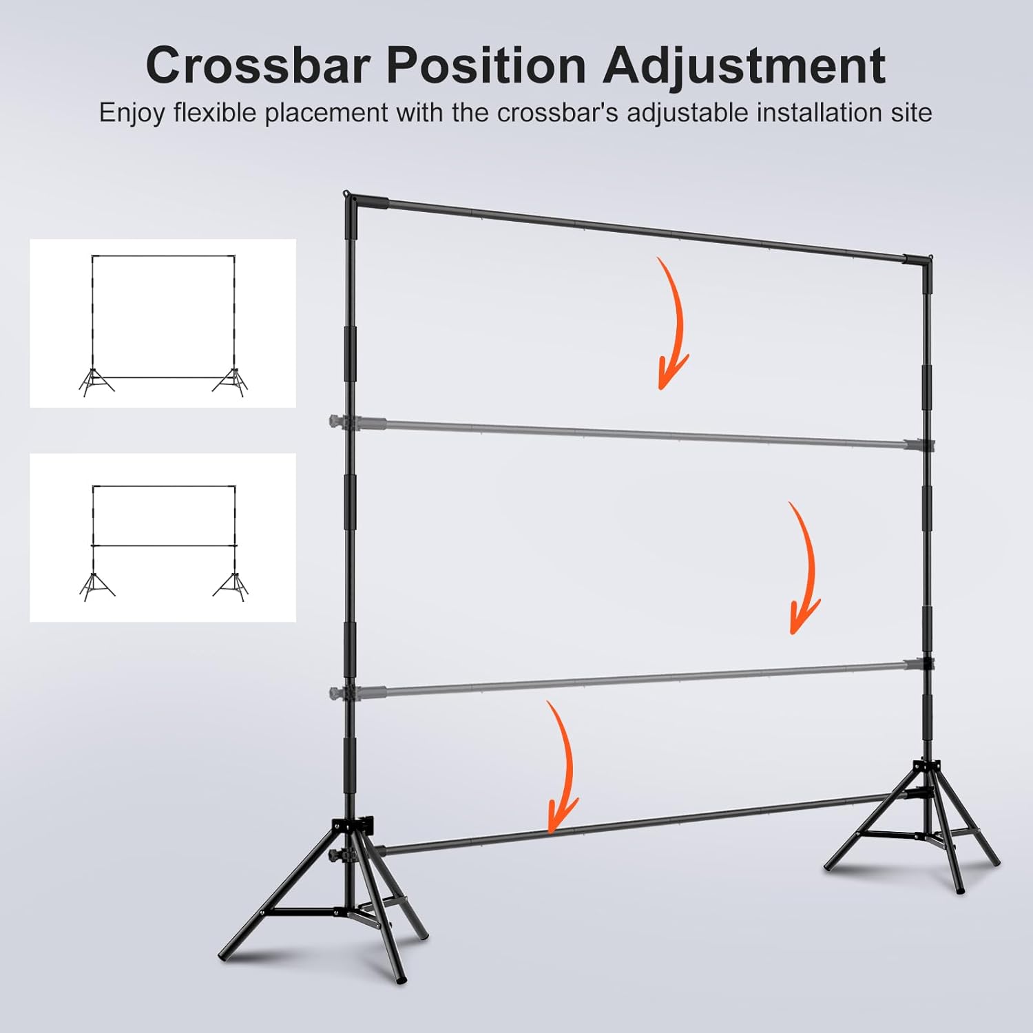 Backdrop Banner Stand,8 x 8 Ft Heavy Duty Adjustable Background Stand Photo Back Drop and Repeat Backdrop Stand for Trade Show, Party,Wedding Photo Booth with Carrying Bag