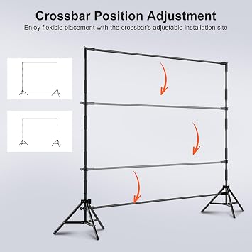 Backdrop Banner Stand,8 x 8 Ft Heavy Duty Adjustable Background Stand Photo Back Drop and Repeat Backdrop Stand for Trade Show, Party,Wedding Photo Booth with Carrying Bag