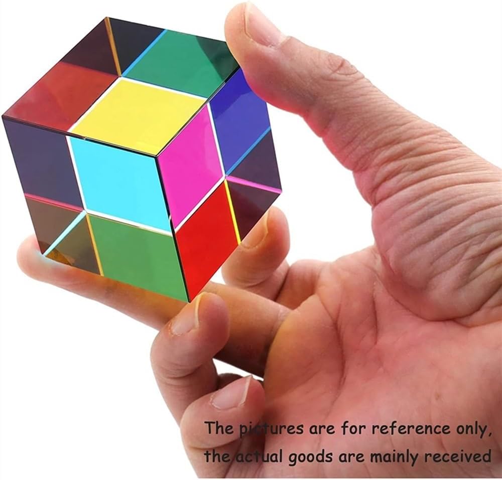 Optical Glass Lens Z40 Color Cube Crystal Prism Decoration Home Ornament Mixed