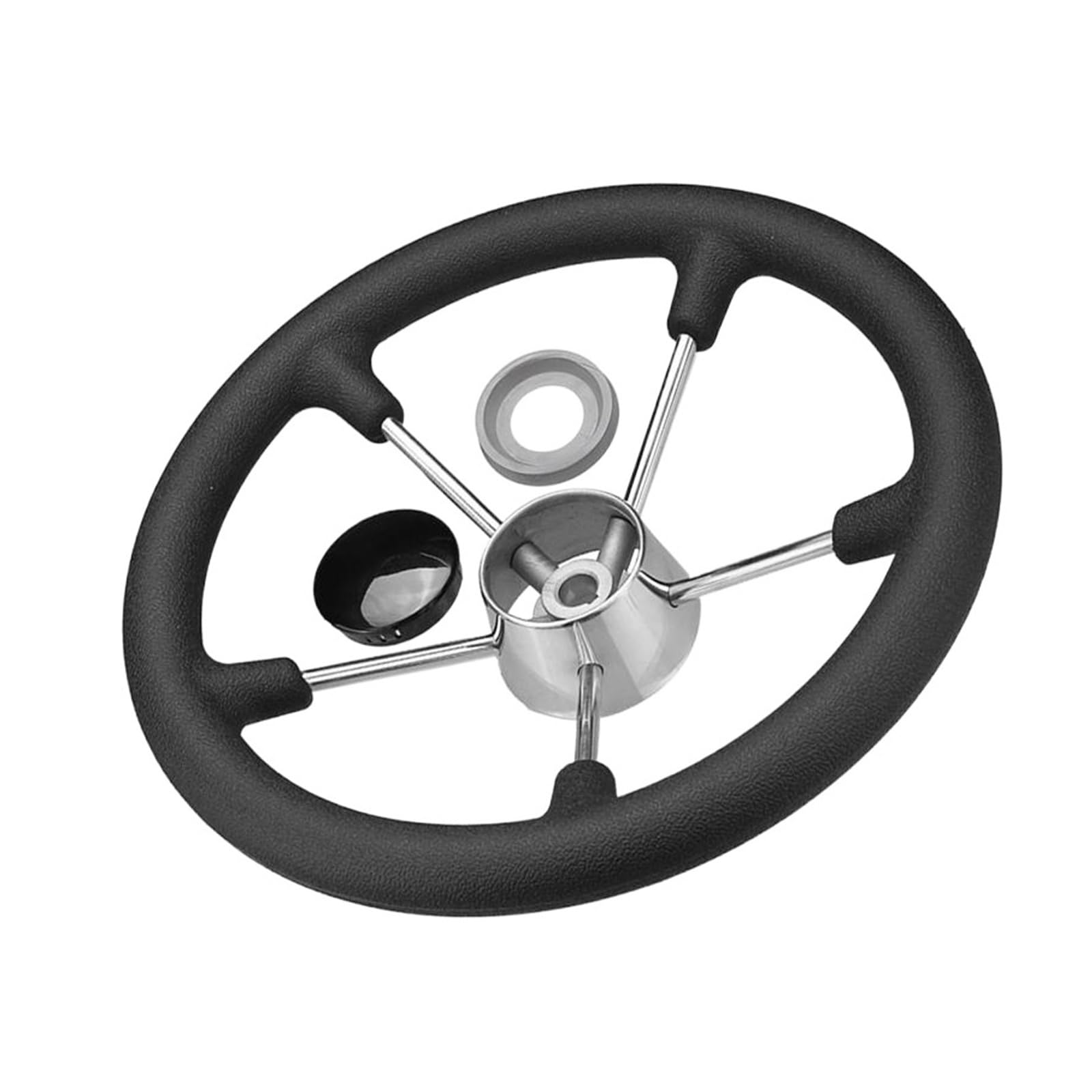 ZGYDNM Ship steering wheel Boat Steering Wheel Skidproof 25 Degree Marine Yacht Stainless Steel Steering Wheel With 5 Spoke Fit For 13-1 2 Comfortable (Color : Model C)