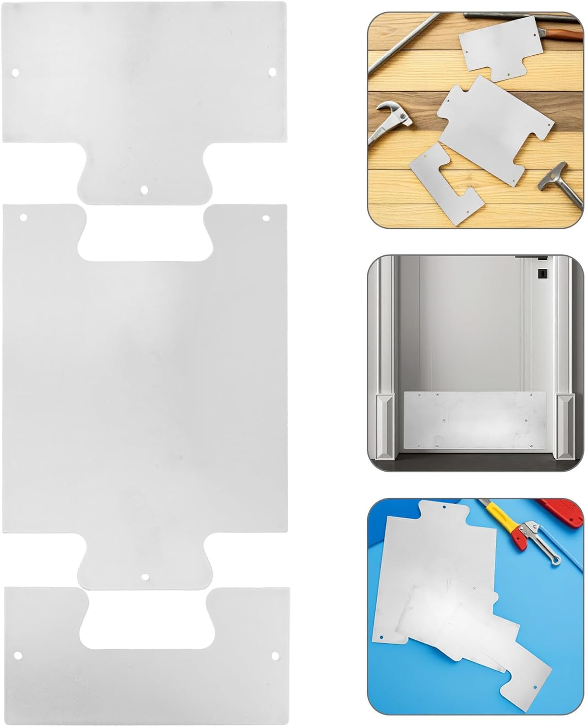 Cabilock Heavy-Duty Stainless Steel Door Kick Plate 8x34in Anti-Scratch Metal Push Plate for Interior and Exterior Wood Doors