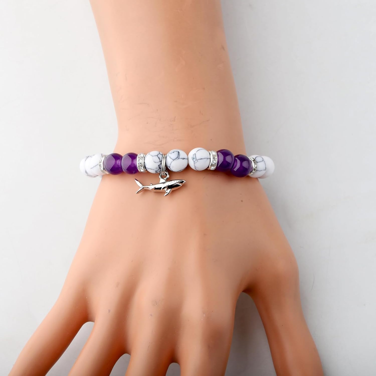 BLEOUK Shark Charm Bracelet Jewelry Themed Gifts Shark Lover Gift Friendship Present Ocean Animals Shark Lover Merch - Image 3