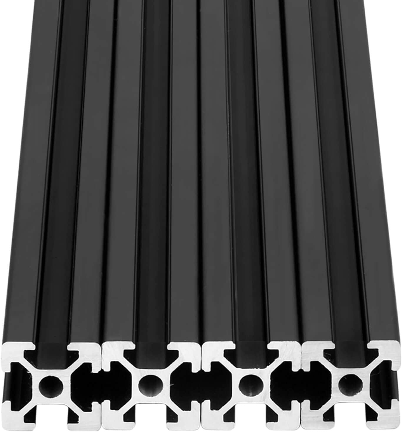 4pcs 400mm T Slot 2020 Aluminum Extrusion European Standard Anodized Linear Rail for 3D Printer Parts and CNC DIY Black(15.75inch)