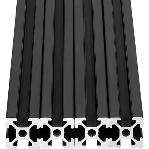 4pcs 500mm T Slot 2020 Aluminum Extrusion European Standard Anodized Linear Rail for 3D Printer Parts and CNC DIY Black(19.7inch)