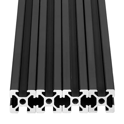 4pcs 500mm T Slot 2020 Aluminum Extrusion European Standard Anodized Linear Rail for 3D Printer Parts and CNC DIY Black(19.7inch)