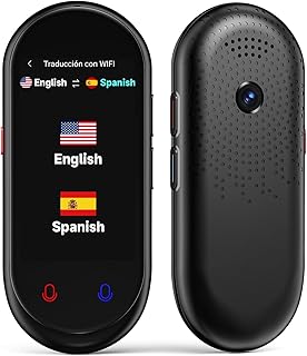 Language Translator Device, Portable Two-Way Instant Translator, Offline Online Voice Photo Translation, 137 Languages Supported, High Accuracy Translator Device for Travel Business Learning (Black)