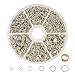 PandaHall Elite 1 Box Iron Plated Jump Rings 4mm to 10mm with Container Silver