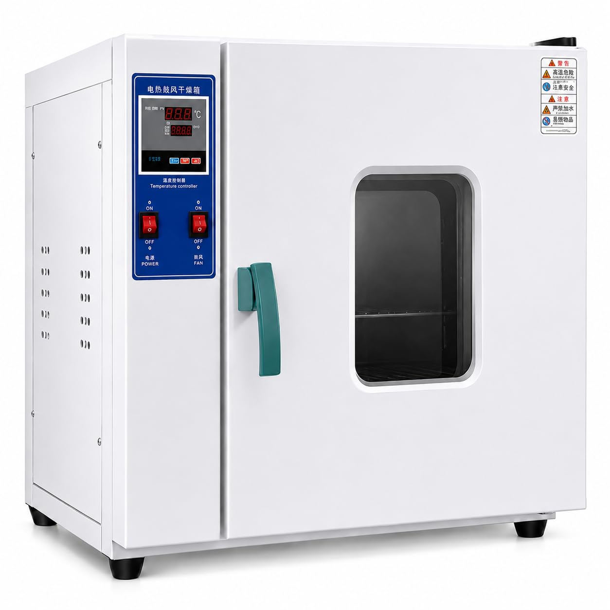 Horno de secado al vacío de laboratorio, 16 L, 1000 W, 50-300 °C, pantalla táctil PID, medidor de vacío, temporizador, alarma de sobrecalentamiento, cámara de acero inoxidable