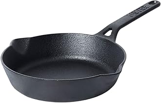 Pre-Seasoned Cast Iron Frypan | Cast Iron Skillet | Iron Pan | Induction Frying Pan | Iron Fry Pan | Omlette Pan | Cast Iron Utensils for Cooking, 20cm/1.61L, Black