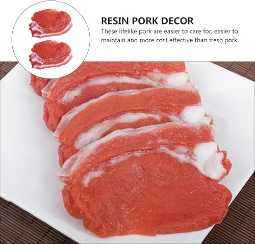 Miniatura 6 de Cabilock 2 unids carne falsa simulación de cerdo modelo de comida decoración carnes frescas modelo artesanal para exhibición de gabinete