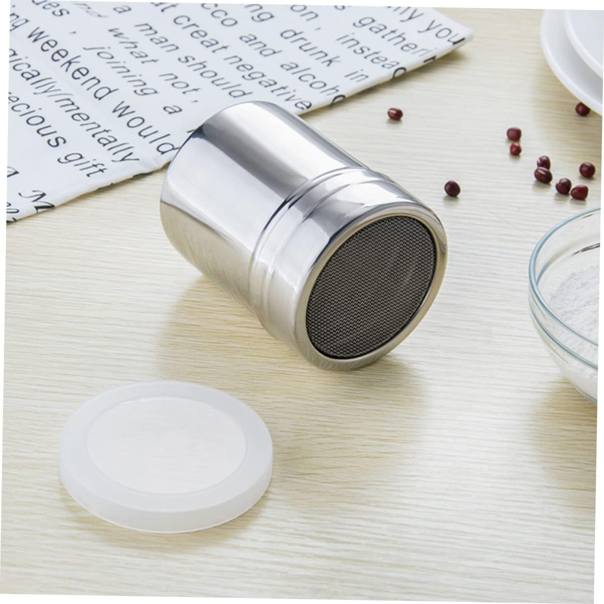 Cooking Shaker Sugar Stainless Steel Seasoning Cans Air-tight Pepper Sugar Flask Non-slip Base Easy to Clean Baking Tool Random