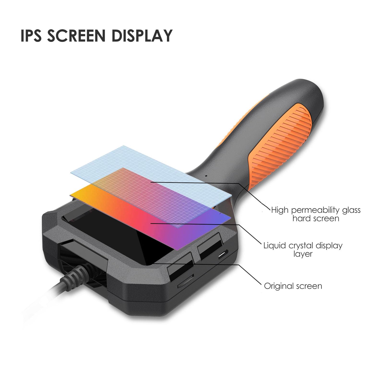 Periscopio Digitale Telecamera di Ispezione Resistente All'acqua IP68 con Luci a LED Luminose Visione Chiara Videocamera Elettronica per Scattare Foto Professionisti (Lunghezza cavo 2 m e