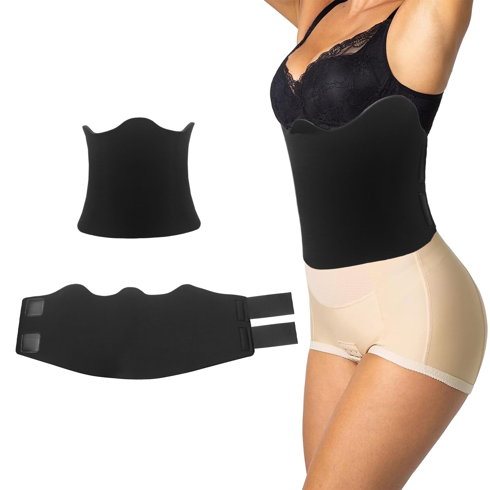 Post Surgery 360 Lipo Foam Wrap - Adjustable Abdominal Compression Board for Recovery, Breathable & Soft Lipo Foams with Full Coverage Support (Fits Waist 27.56-35.43 Inches)