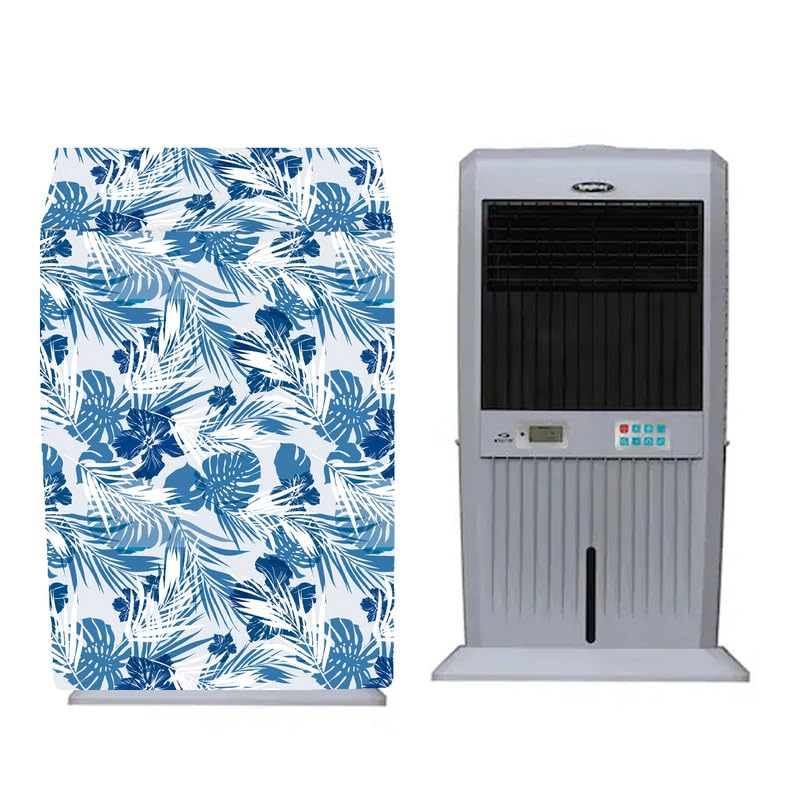 Image of PVC Cooler Cover Suitable for Symphony Storm 70 XL 70-Litre Desert Air Cooler Waterproof, Dustproof, Size(LXBXH) 53.34X67.31X113.03 Cm, White Blue.
