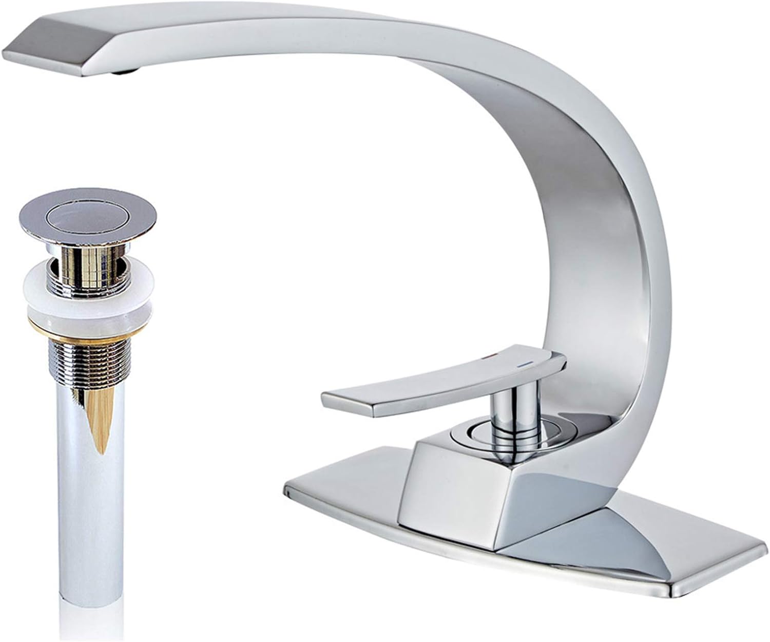 🔥 Wovier Chrome Bathroom Sink Faucet with Supply Hose,Cover Plate and Pop Up Drain,Unique Design Single Handle Single Hole Lavatory Faucet,Basin Mixer Taps Commercial Limited Stock Wovier Chrome Bathroom Sink Faucet with Supply Hose,Cover Plate and Pop Up Drain,Unique Design Single Handle Single Hole Lavatory Faucet,Basin Mixer Taps Commercial
