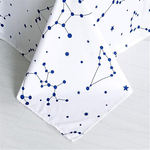 Miniatura 9 de Ropa de cama para el hogar, juego de funda de edredón de 4 piezas con constelación de color azul, estilo espacial, juegos de ropa de cama para