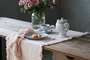 完売 サラグレース テーブルランナー Chez moiテーブルランナーChicスチールグレー サラグレース