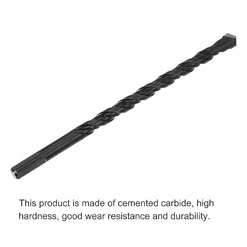 Miniatura 8 de uxcell Broca de albañilería con punta de carburo, herramienta rotativa en espiral, 0.236in de diámetro de corte (negro)
