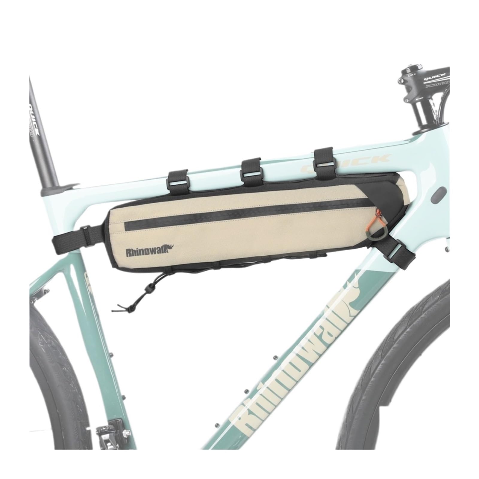 1 borsa for telaio bici triangolare resistente allo sporco da 2,1 l/2,7 l | Porta con te provviste for il ciclismo su ghiaia e su strada.(2.1L-Beige)