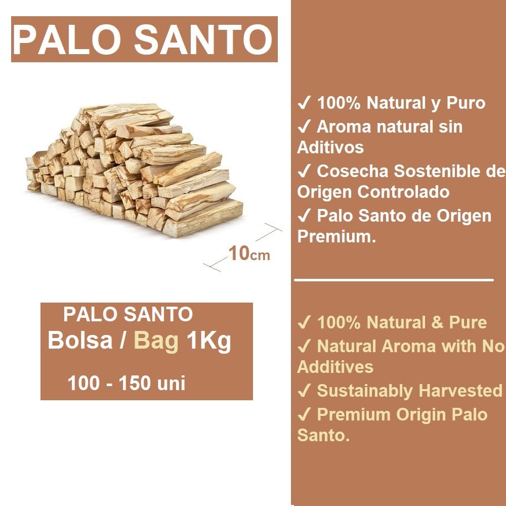 Palo Santo 1Kg – Räucherholz Natur – Bursera graveolens – Hochwertiges naturbelassenes Duftholz für Reinigung & Meditation