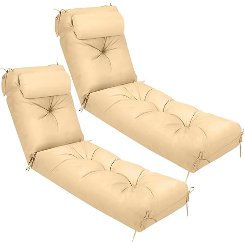 Wenqik Set of 2 Outdoor Chaise Lounge Cushions 76 x