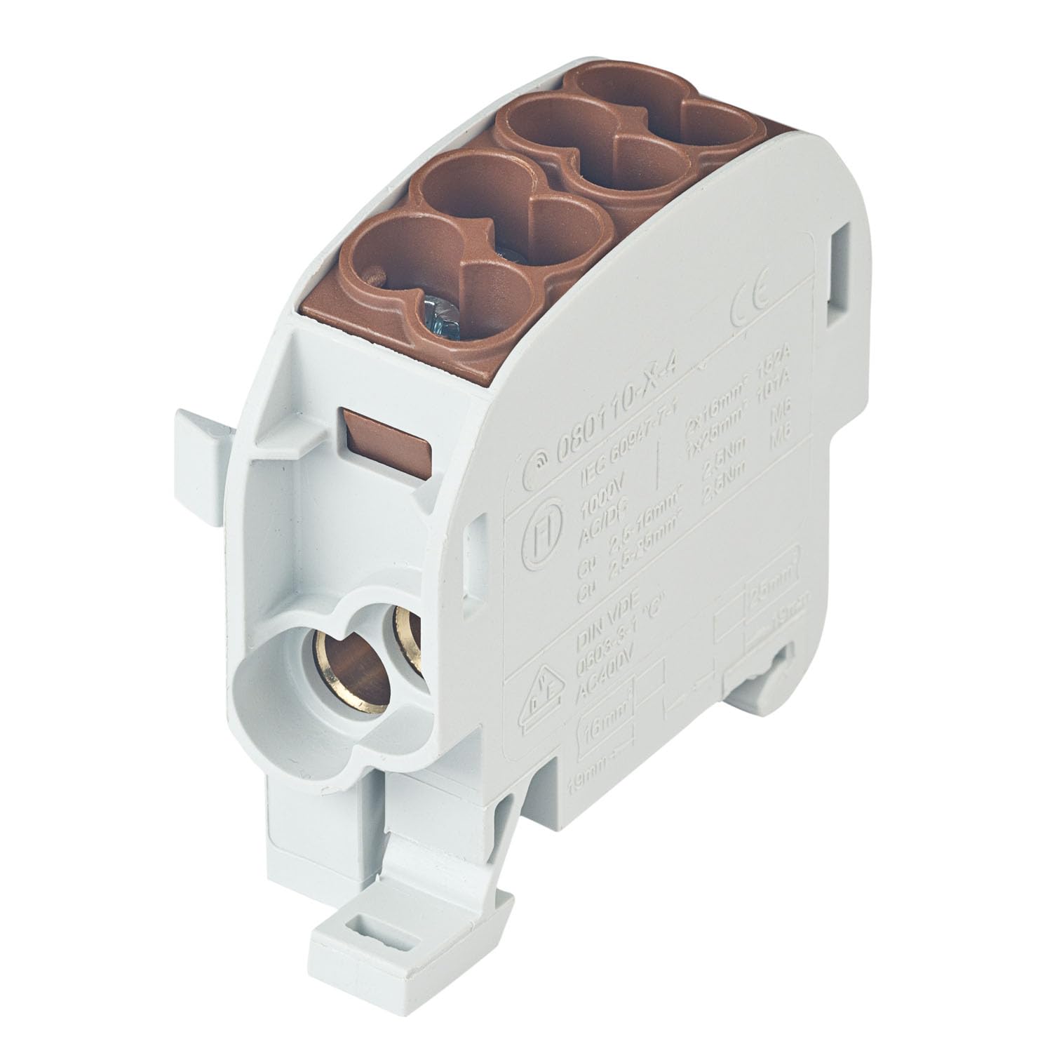 grenda-hammer® | VDE Hauptleitungsabzweigklemmen HLAK in 1- bis 5-poliger schmaler Ausführung mit nur 17,8mm Modulbreite je Pol (1-polig | braun)