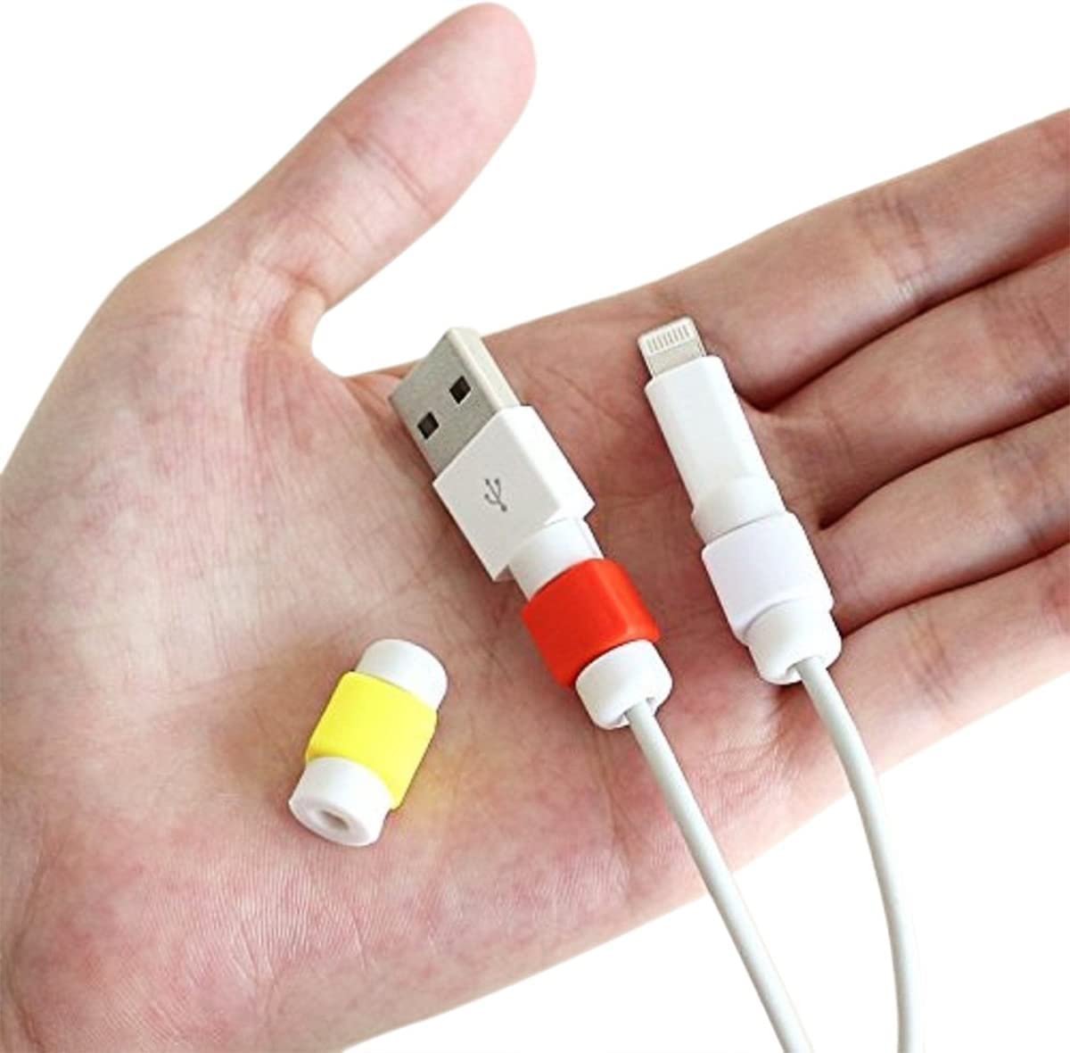 CABLEPELADO Protezione cavo USB | Custodia protettiva per cavi di ricarica | Protezione cavo dati | Diametro del foro: ca. 4 mm | 10 pezzi | Colori casuali