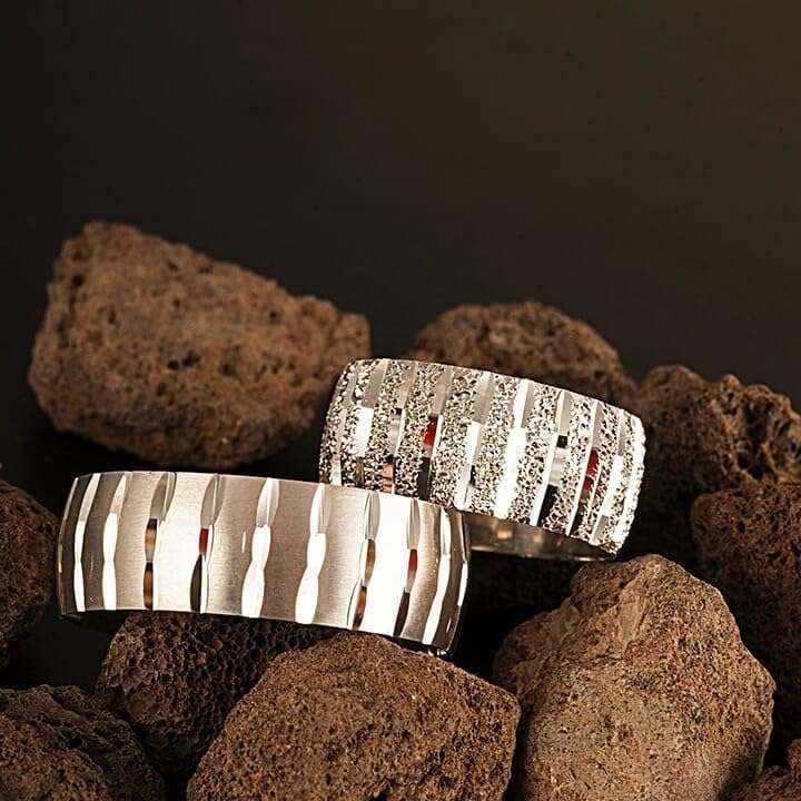 Silber Ehering Set Silber Paar passende Eheringe Sets Personalisierte Mann und Frau 925 Sterling Silber Ehering Set