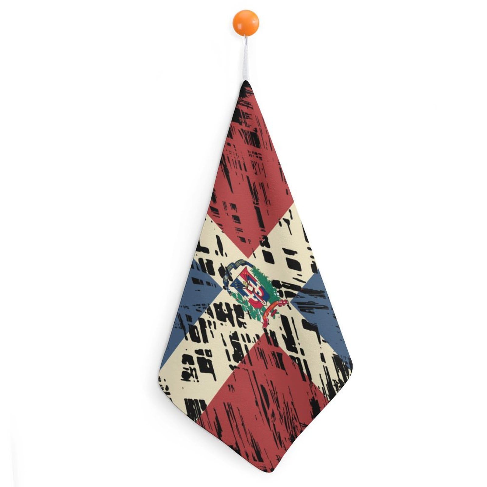TXFBTRFSA Dominican Republic Flag Hand Towels with Hanging Loop Kitchen Towel Handkerchiefs Cleaning Cloths