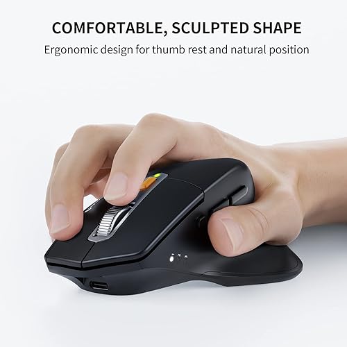 Miniatura 4 de ProtoArc EKM01 Ergo - Teclado inalámbrico ergonómico, combo de teclado y mouse Bluetooth, diseño dividido, reposamanos, multidispositivo,