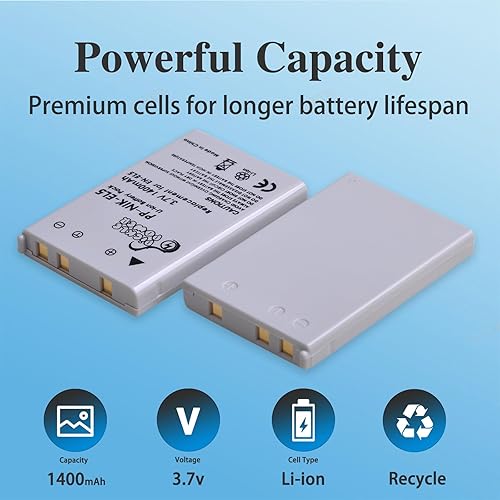 Miniatura 3 de Pickle Power EN-EL5 Batería 2-Pack y Cargador Dual LED para cámaras Nikon CoolPix P530, P520, P510, P100, P500, P90, P80, P5100, P5000, P6000, 3700,