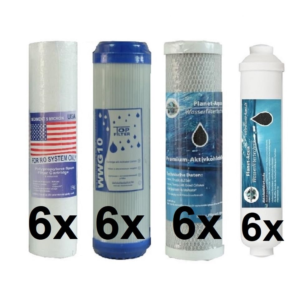 ERSATZFILTER SET RO 3 Jahre Umkehrosmose Osmose Anlage Wasser Filter System 18 x 10 Zoll Vorfilter 6 x Inline Nachfilter