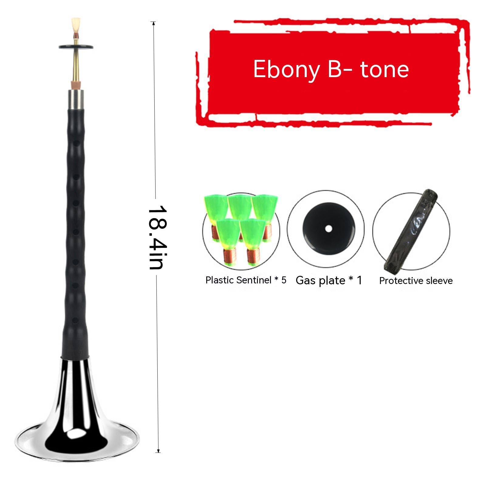 Black Sandalwood Wind Instrument Chinese Musical Instruments Suona for Beginners and Professional Suona 18.4in (Key of B flat)