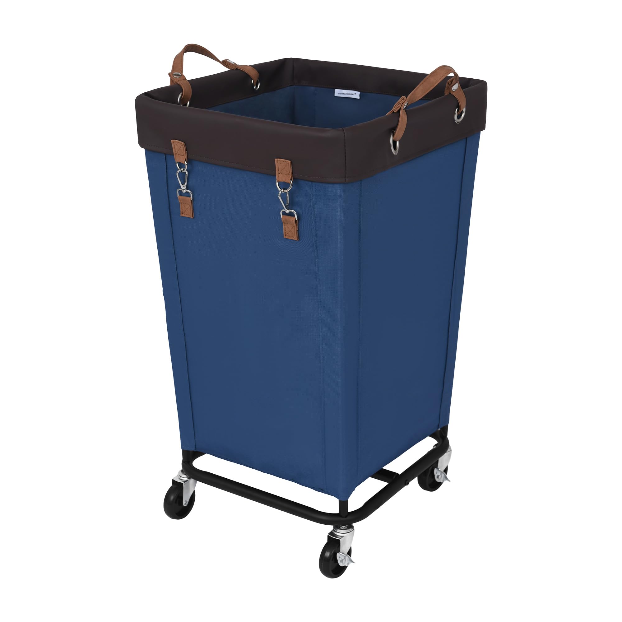 StorageWorks 160L Laundry Basket with Wheels, Large Rolling Hampers for Clothing Organizer, Dirty Clothes Basket for Hotel, Home, Closet, Dorm, Blue