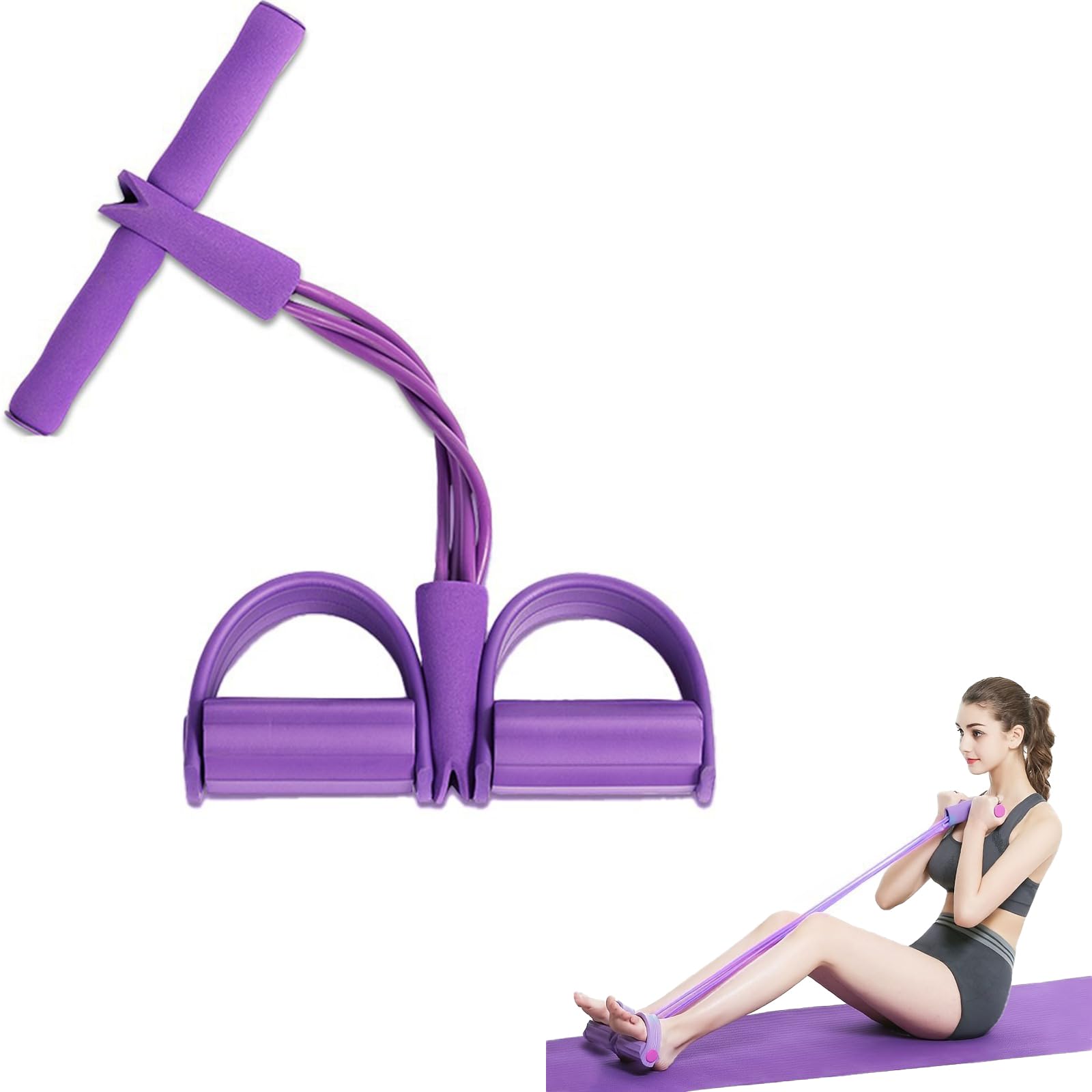 Resistance Band with Handles, 4 Tube Pedal Exerciser for Home Trainingg