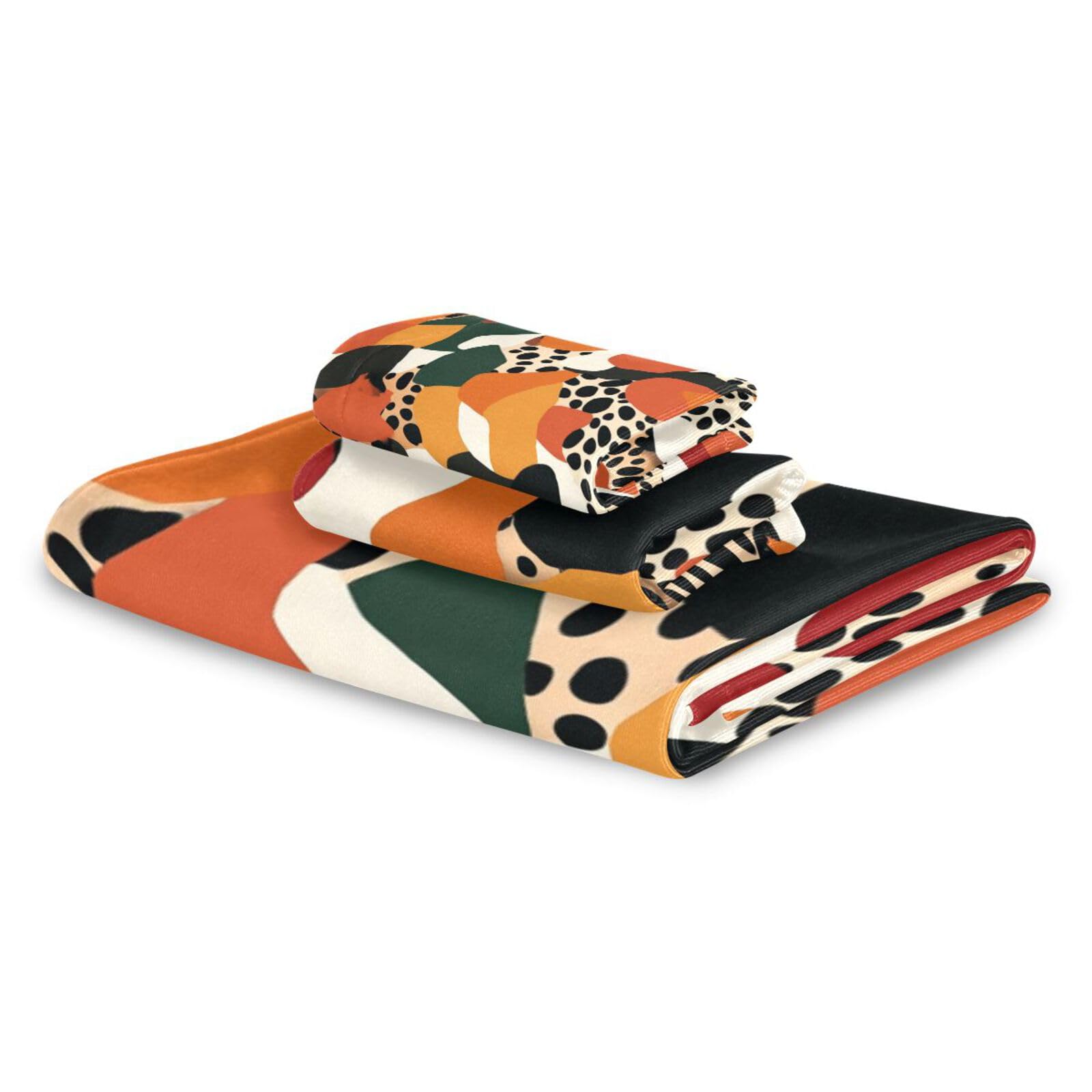 Set di 3 asciugamani per il viso con leopardo, 1 asciugamano da bagno, 1 asciugamano per le mani, 1 panno per la casa, cucina e famiglia