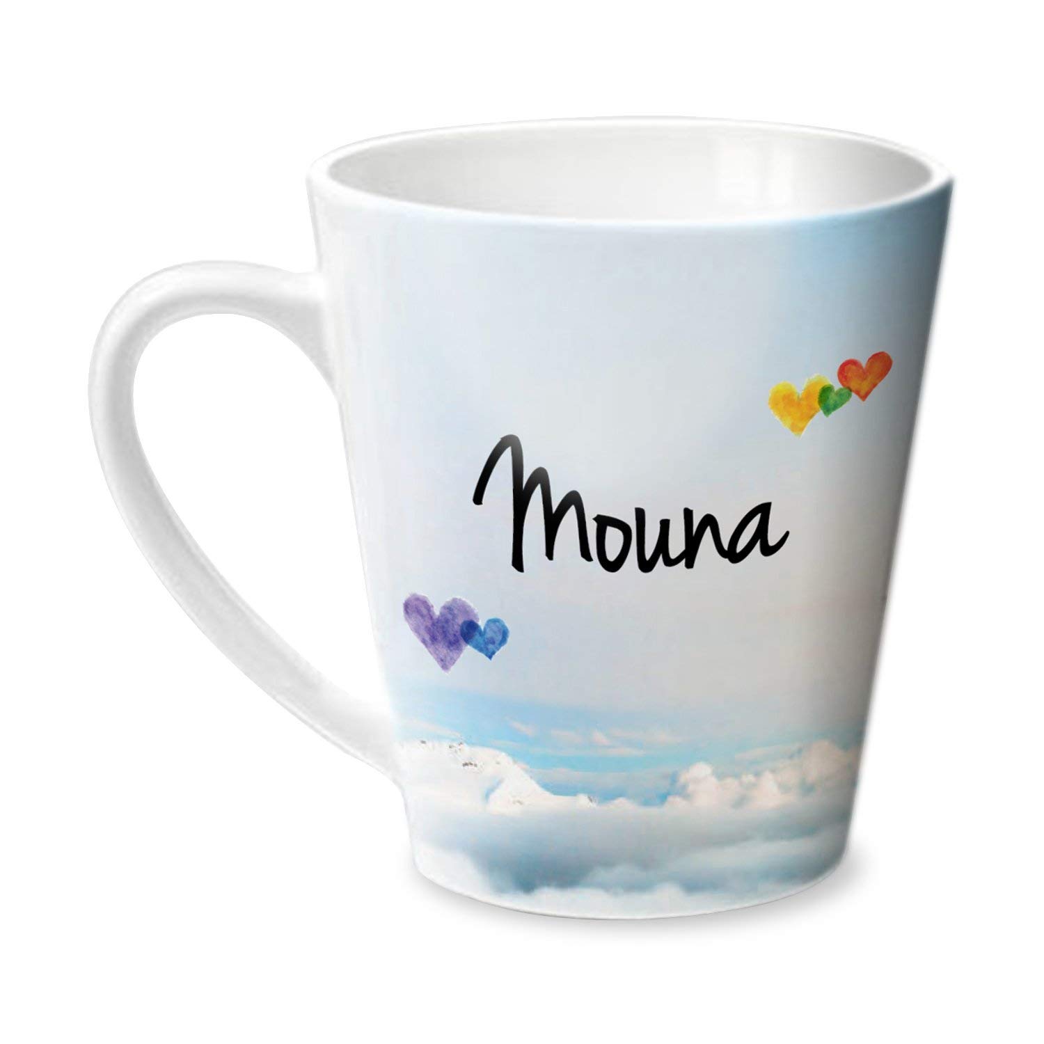 Hot Muggs® Simply Love You Mouna Conical Personalised Name Ceramic, 315ml, 1 Unit