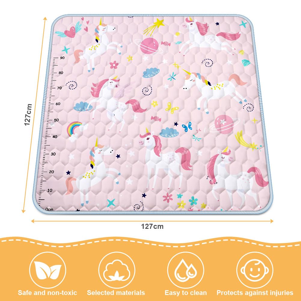 Aolso Baby Play Mat, Foldable Kids Playmat, Baby Play Mats for Floor 127x127cm Soft Waterproof Play Mat - Image 2