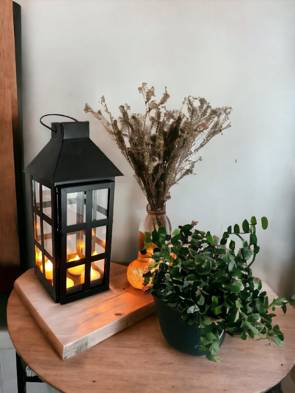 Safina Extreme Karigari Metal Hanging Cum Standing Square Shape Lantern/Lamp (Black, 5 x 5 x 14.5 Inches)-image-28