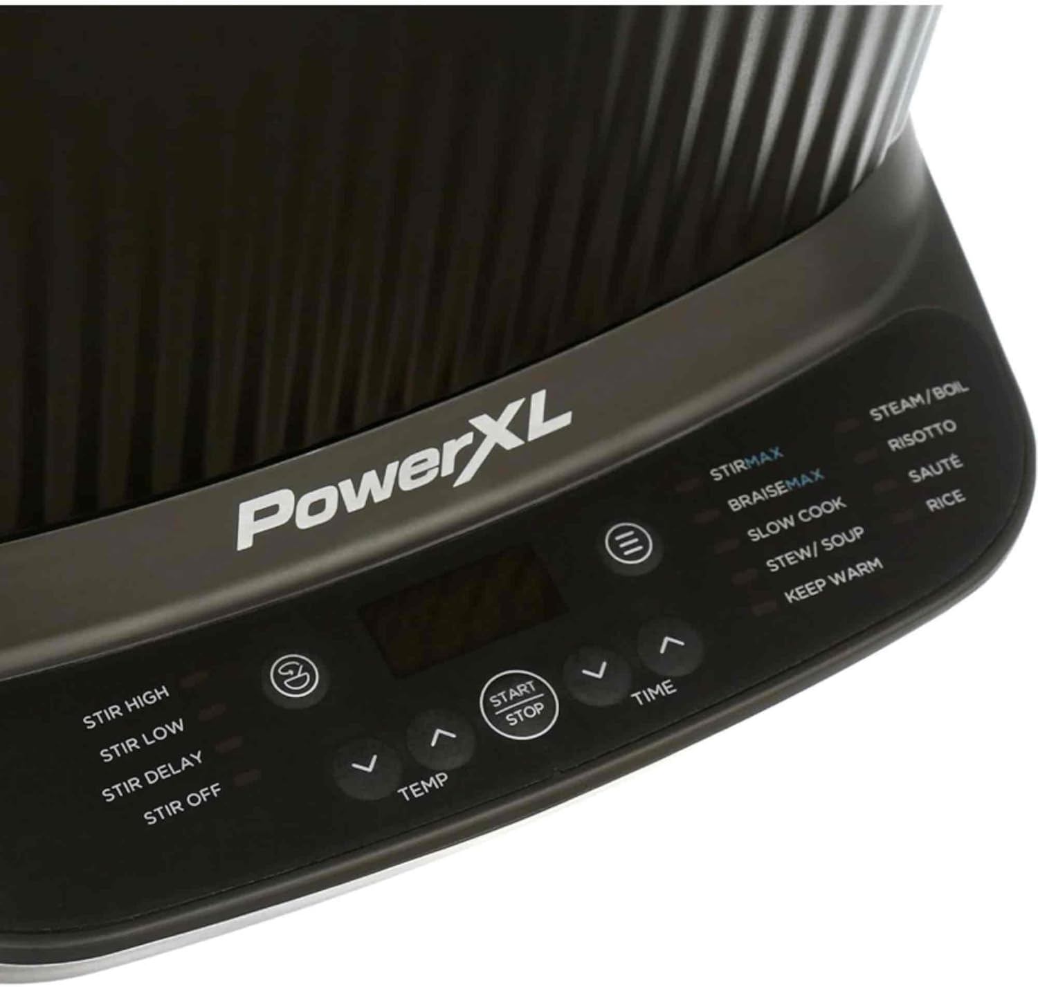 Power-XL StirMax 7.5 Qt Multi-Cooker, 9 Presets, One-Touch Control, Slow Cook, Sear, Sauté, Simmer, Roast, Rice, Steam, Bake, Auto-Stir Technology, Nonstick Pot, Glass Lid, 7.5Qt multi cooker