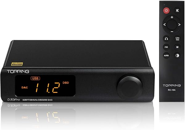 Topping D30 Pro Decodificador DAC HiFi completo equilibrado CS43198x4 chips de decodificación USB/óptico/coaxial decodificador 32 bits/384 kHz XMOS XU208 audio DAC con control remoto (negro) 🥇✔️ ® A Pedido 🏆™