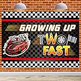 GAOTU Two Fast Birthday Backdrop Decorations Race Car Theme Party Banner Scene Speedy for 2nd Birthday Gathering Photography Photo Prop Racing Themed Kids' Baby Shower Decor Supplies 5x3ft